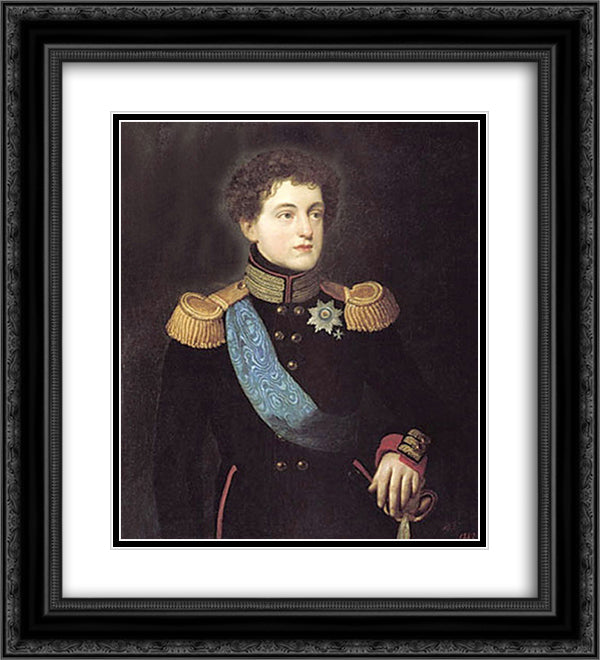 Portrait of Great Prince Nikolay Pavlovich 20x22 Black Ornate Wood Framed Art Print Poster with Double Matting by Kiprensky, Orest