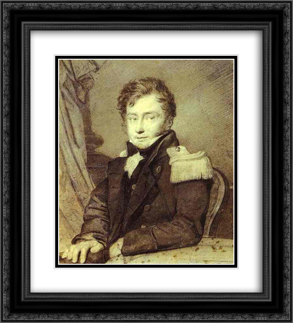 Portrait of Gurko 20x22 Black Ornate Wood Framed Art Print Poster with Double Matting by Kiprensky, Orest