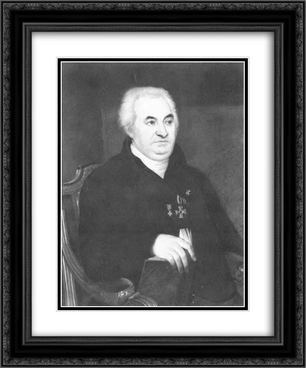 Portrait of Ivan Vasilievich Kusov 20x24 Black Ornate Wood Framed Art Print Poster with Double Matting by Kiprensky, Orest