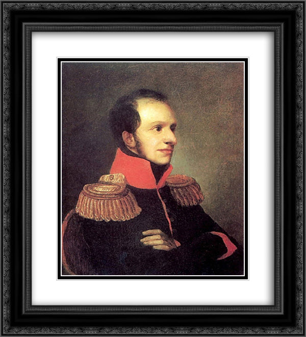 Portrait of Prince Georgy Petrovich Oldenburgsky 20x22 Black Ornate Wood Framed Art Print Poster with Double Matting by Kiprensky, Orest