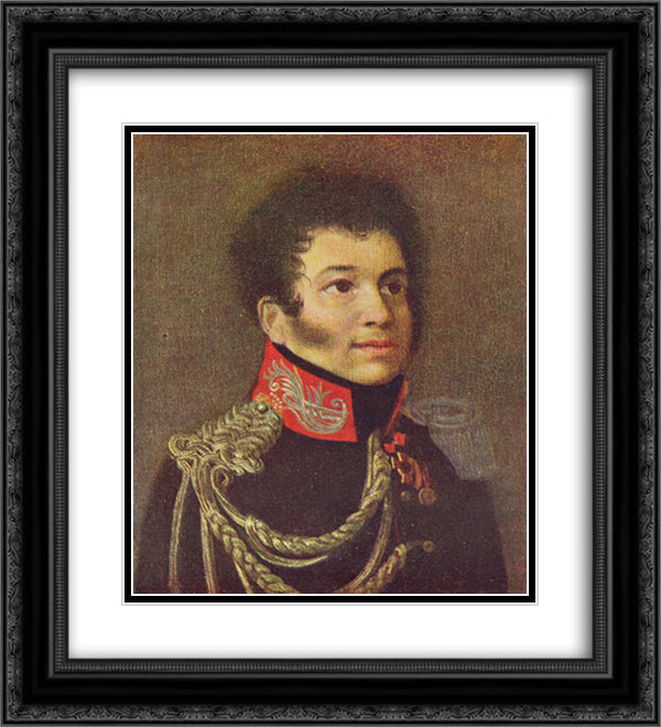 Portrait of Sergei Nikiforovich Marin 20x22 Black Ornate Wood Framed Art Print Poster with Double Matting by Kiprensky, Orest