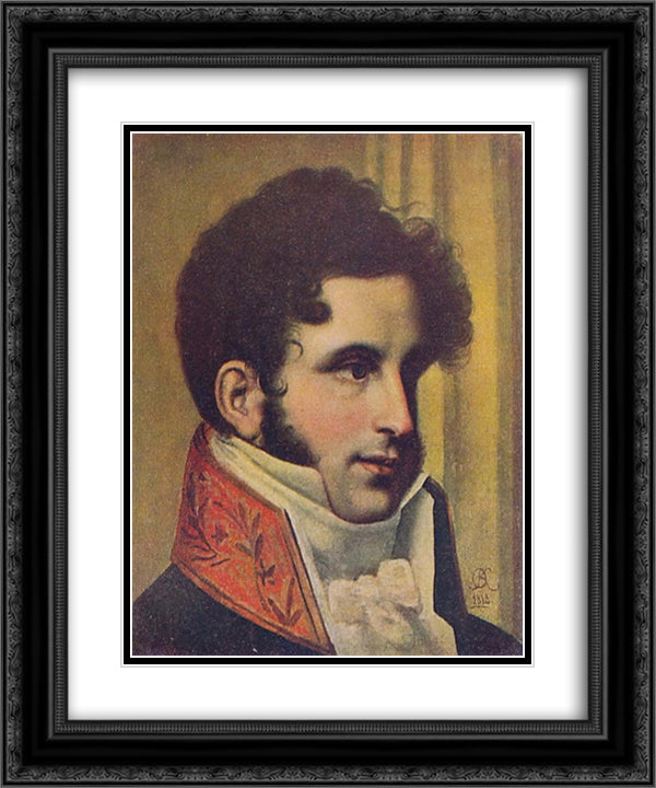 Portrait of Sergei Uvarov 20x24 Black Ornate Wood Framed Art Print Poster with Double Matting by Kiprensky, Orest