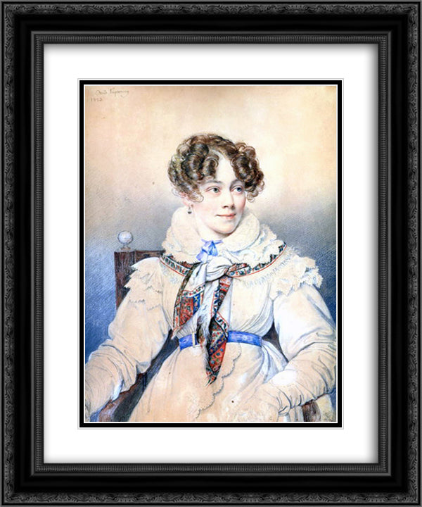 Portrait of Sophie Rostopchine 20x24 Black Ornate Wood Framed Art Print Poster with Double Matting by Kiprensky, Orest
