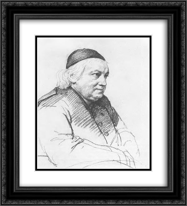 Portrait of the Abbot Sartori 20x22 Black Ornate Wood Framed Art Print Poster with Double Matting by Kiprensky, Orest