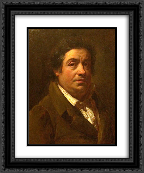 Portrait of the Italian landscape painter Gregorio Fidanza 20x24 Black Ornate Wood Framed Art Print Poster with Double Matting by Kiprensky, Orest