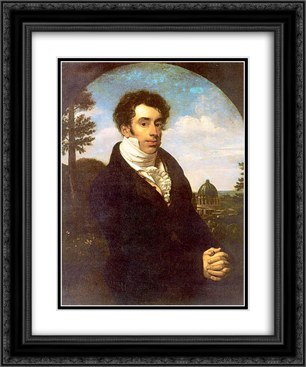 Portrait of the Prince Aleksandr Mikhailovich Golitsyn 20x24 Black Ornate Wood Framed Art Print Poster with Double Matting by Kiprensky, Orest
