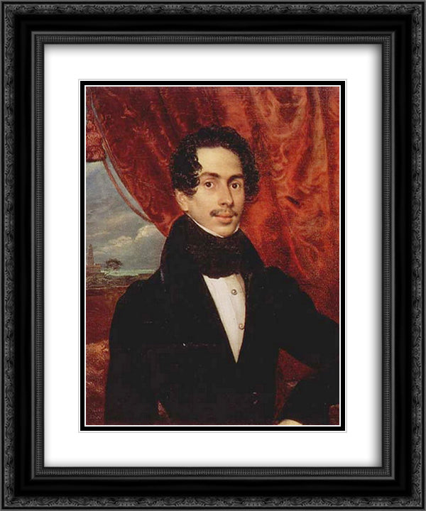 Portrait of the Prince F. A. Golitsyn 20x24 Black Ornate Wood Framed Art Print Poster with Double Matting by Kiprensky, Orest