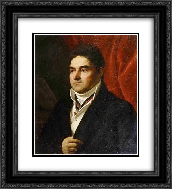 Portrait of V. S. Khvostov 20x22 Black Ornate Wood Framed Art Print Poster with Double Matting by Kiprensky, Orest