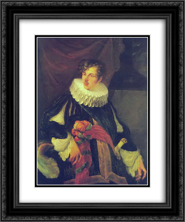 Portrait of Vasily Alekseevich Perovsky 20x24 Black Ornate Wood Framed Art Print Poster with Double Matting by Kiprensky, Orest