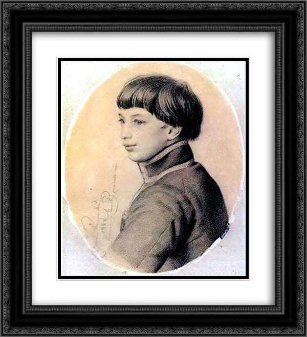 Portrait V. P. Orlov-Davydov 20x22 Black Ornate Wood Framed Art Print Poster with Double Matting by Kiprensky, Orest