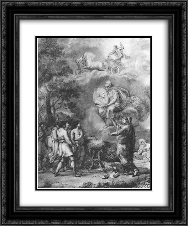 Pupils, bringing thank to Stroganov, on the occasion of New Year 20x24 Black Ornate Wood Framed Art Print Poster with Double Matting by Kiprensky, Orest