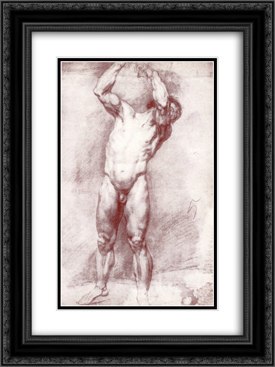 Sitter 18x24 Black Ornate Wood Framed Art Print Poster with Double Matting by Kiprensky, Orest