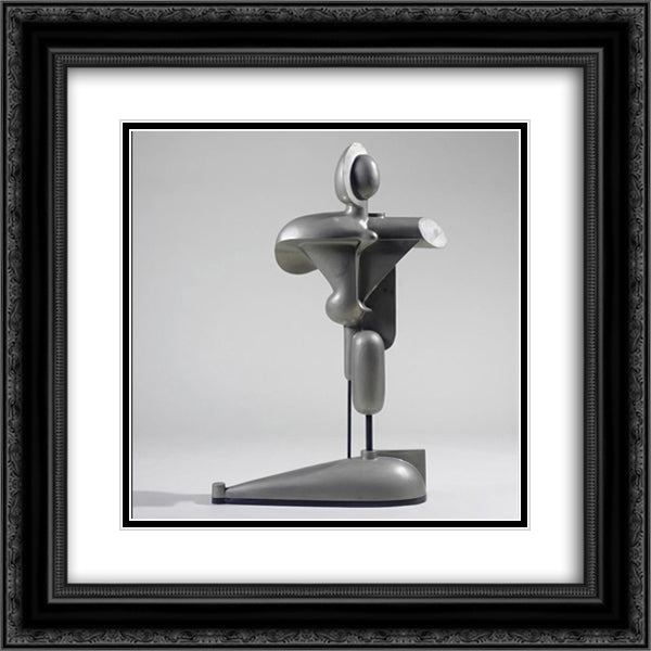 Abstract Figure 20x20 Black Ornate Wood Framed Art Print Poster with Double Matting by Schlemmer, Oskar