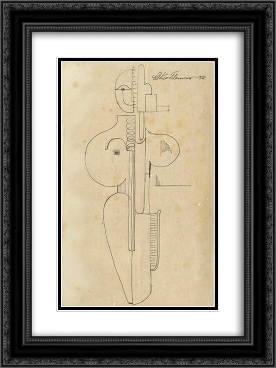 Akt 18x24 Black Ornate Wood Framed Art Print Poster with Double Matting by Schlemmer, Oskar