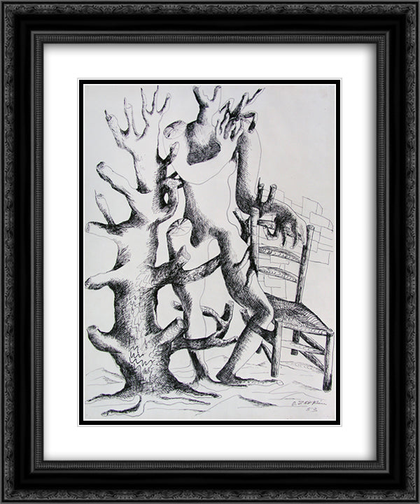 Daphne 20x24 Black Ornate Wood Framed Art Print Poster with Double Matting by Zadkine, Ossip