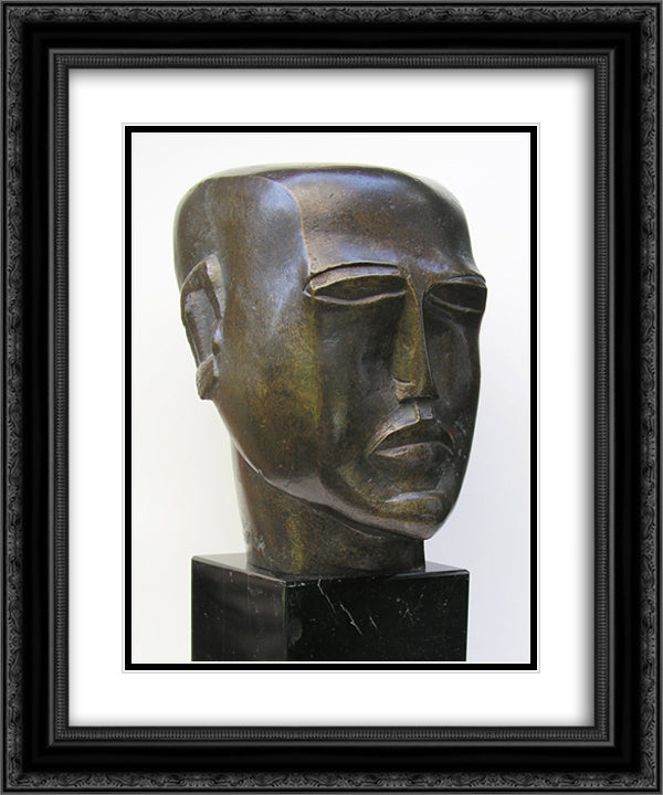 Human head 20x24 Black Ornate Wood Framed Art Print Poster with Double Matting by Zadkine, Ossip