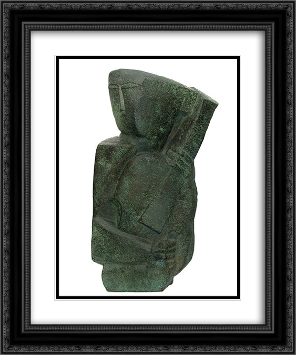 Musician 20x24 Black Ornate Wood Framed Art Print Poster with Double Matting by Zadkine, Ossip