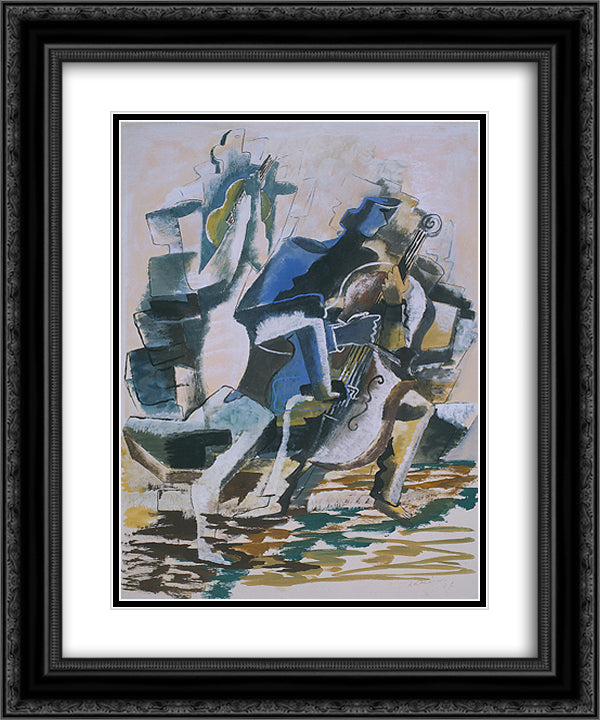 Musicians 20x24 Black Ornate Wood Framed Art Print Poster with Double Matting by Zadkine, Ossip