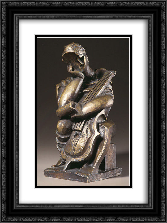 The Composer 18x24 Black Ornate Wood Framed Art Print Poster with Double Matting by Zadkine, Ossip