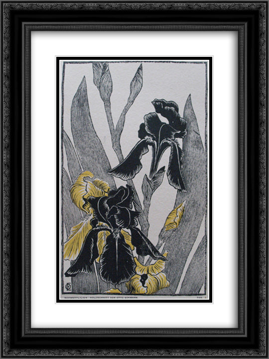 Schwertlilien 18x24 Black Ornate Wood Framed Art Print Poster with Double Matting by Eckmann, Otto