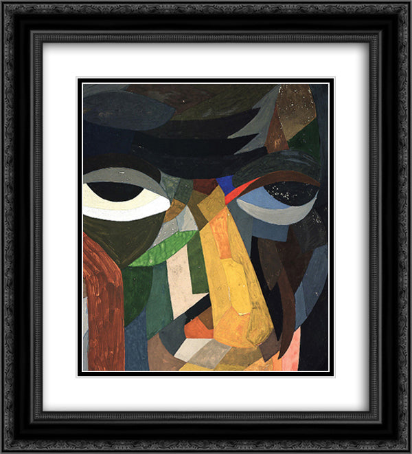 Head (Self Portrait) 20x22 Black Ornate Wood Framed Art Print Poster with Double Matting by Freundlich, Otto