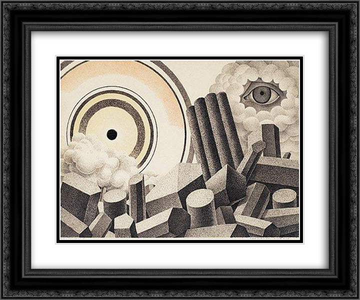 Apocalyptic Landscape 24x20 Black Ornate Wood Framed Art Print Poster with Double Matting by Carlsund, Otto Gustav