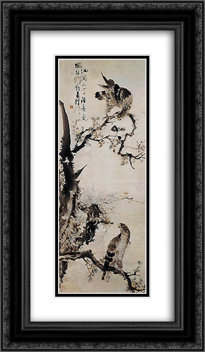 Hochwido 14x24 Black Ornate Wood Framed Art Print Poster with Double Matting by Owon