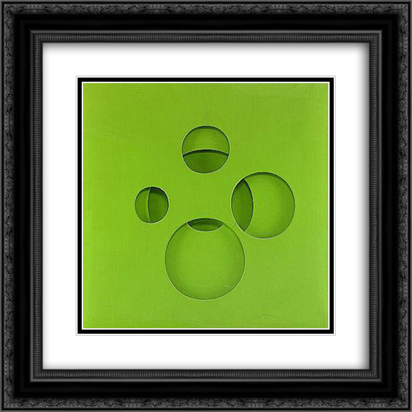 Intersuperficie curva 20x20 Black Ornate Wood Framed Art Print Poster with Double Matting by Scheggi, Paolo