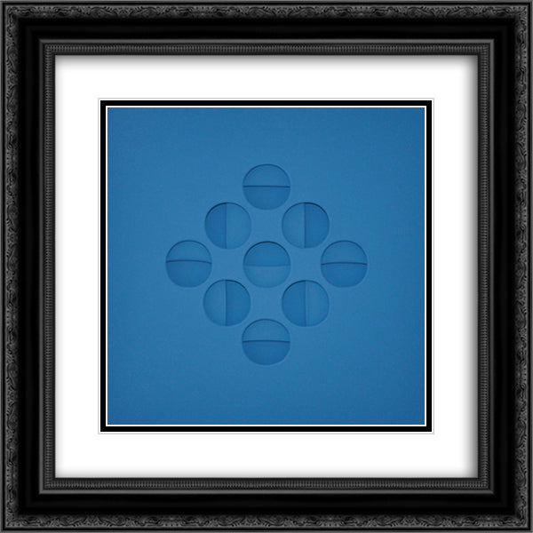 Intersuperficie curva dall'azzurro 20x20 Black Ornate Wood Framed Art Print Poster with Double Matting by Scheggi, Paolo
