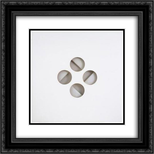 Intersuperficie Curva Sul Bianco 20x20 Black Ornate Wood Framed Art Print Poster with Double Matting by Scheggi, Paolo