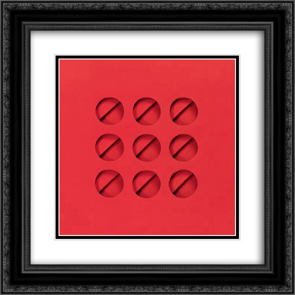 Tondi per quadri 20x20 Black Ornate Wood Framed Art Print Poster with Double Matting by Scheggi, Paolo