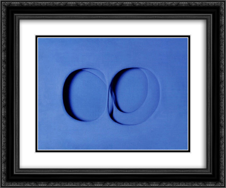 Volumi (blu) 24x20 Black Ornate Wood Framed Art Print Poster with Double Matting by Scheggi, Paolo