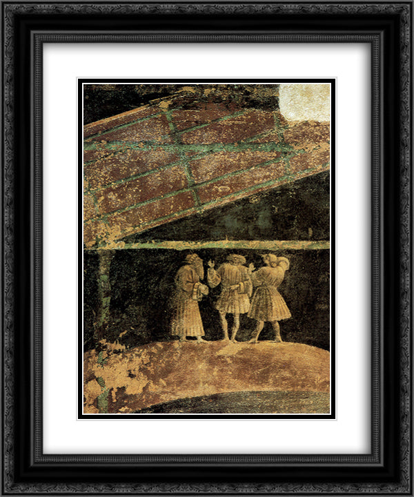 Adoration of the Child 20x24 Black Ornate Wood Framed Art Print Poster with Double Matting by Uccello, Paolo