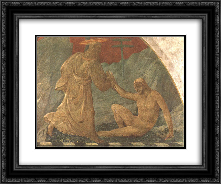 Creation of Adam 24x20 Black Ornate Wood Framed Art Print Poster with Double Matting by Uccello, Paolo