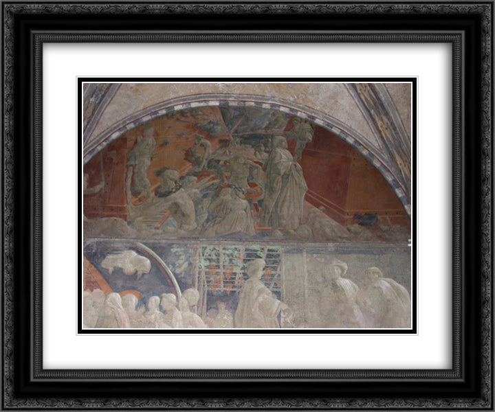 Flood 24x20 Black Ornate Wood Framed Art Print Poster with Double Matting by Uccello, Paolo