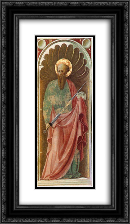 St.Paul 14x24 Black Ornate Wood Framed Art Print Poster with Double Matting by Uccello, Paolo