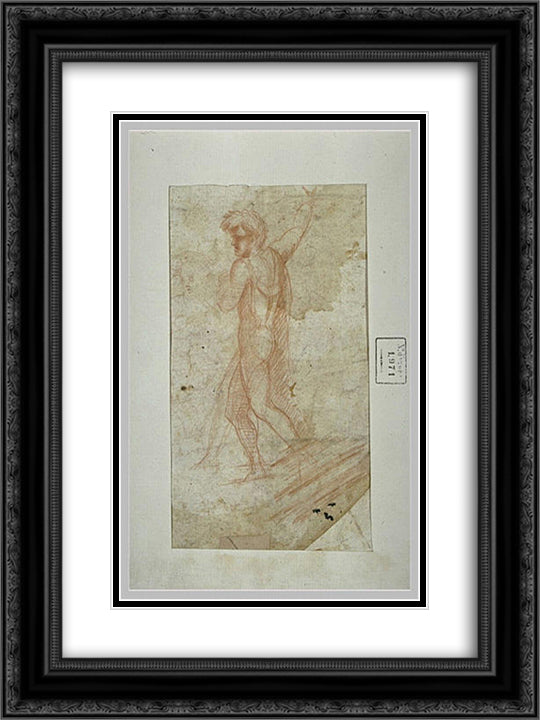 Standing man 18x24 Black Ornate Wood Framed Art Print Poster with Double Matting by Uccello, Paolo