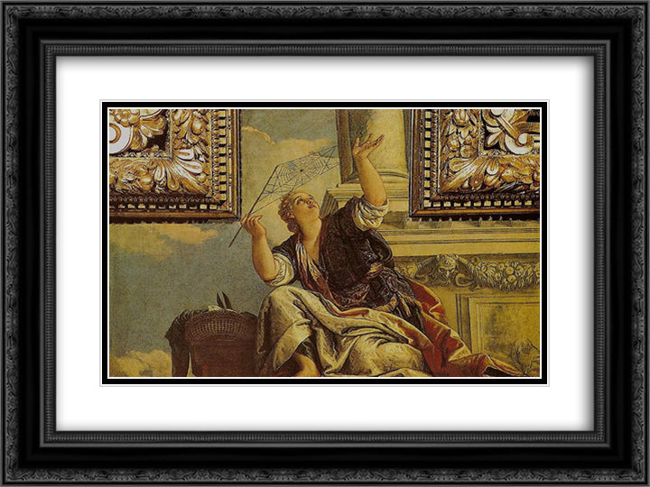 Arachne(Dialects) 24x18 Black Ornate Wood Framed Art Print Poster with Double Matting by Veronese, Paolo