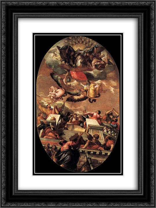 Assumption 18x24 Black Ornate Wood Framed Art Print Poster with Double Matting by Veronese, Paolo