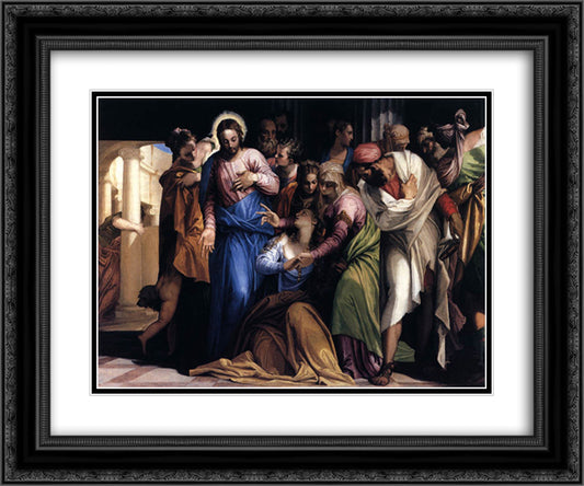 Conversion of Mary Magdalene 24x20 Black Ornate Wood Framed Art Print Poster with Double Matting by Veronese, Paolo