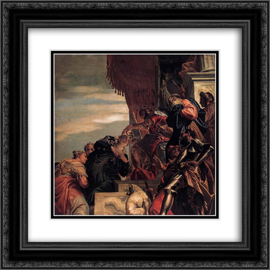 Esther Crowned by Ahasuerus 20x20 Black Ornate Wood Framed Art Print Poster with Double Matting by Veronese, Paolo