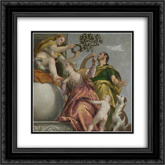 Happy Union 20x20 Black Ornate Wood Framed Art Print Poster with Double Matting by Veronese, Paolo