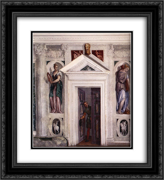 Illusory Door 20x22 Black Ornate Wood Framed Art Print Poster with Double Matting by Veronese, Paolo