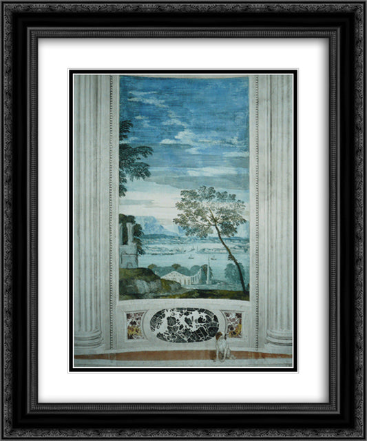 Landscape 20x24 Black Ornate Wood Framed Art Print Poster with Double Matting by Veronese, Paolo