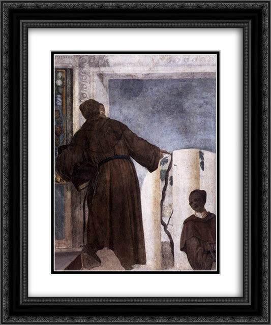 Monk with a Black Boy 20x24 Black Ornate Wood Framed Art Print Poster with Double Matting by Veronese, Paolo