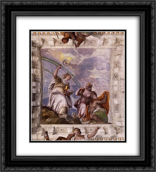 Mortal Man Guided to Divine Eternity 20x22 Black Ornate Wood Framed Art Print Poster with Double Matting by Veronese, Paolo