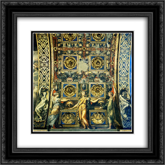 Wise Virgins Allegorical Figures And Plants 20x20 Black Ornate Wood Framed Art Print Poster with Double Matting by Parmigianino