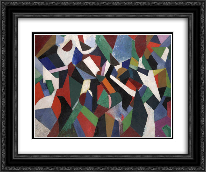 Composition II 24x20 Black Ornate Wood Framed Art Print Poster with Double Matting by Bruce, Patrick Henry