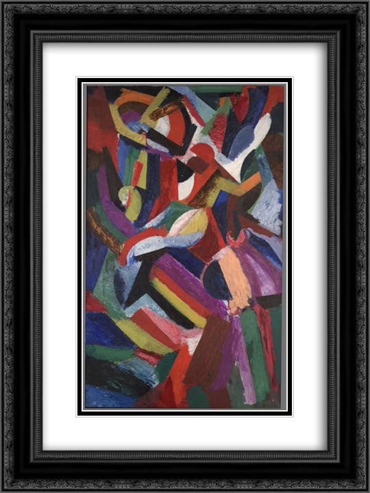 Composition III 18x24 Black Ornate Wood Framed Art Print Poster with Double Matting by Bruce, Patrick Henry