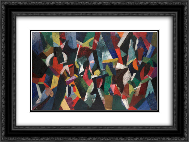 Composition IV 24x18 Black Ornate Wood Framed Art Print Poster with Double Matting by Bruce, Patrick Henry